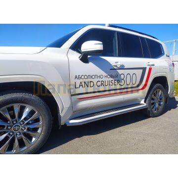 Защита штатного порога Папа Тюнинг d42 Rival для Toyota Land Cruiser 300 GR Sport 2021-