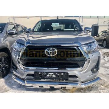 Защита переднего бампера (G) Папа Тюнинг d76 для Toyota Hilux 2020-