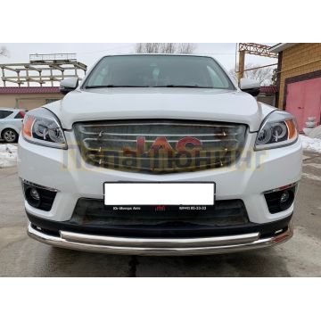 Защита переднего бампера двойная Папа Тюнинг d60/42 для JAC T6