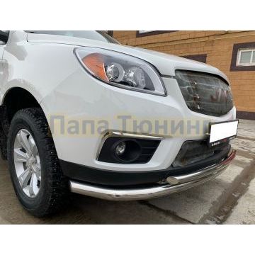 Защита переднего бампера двойная Папа Тюнинг d60/42 для JAC T6