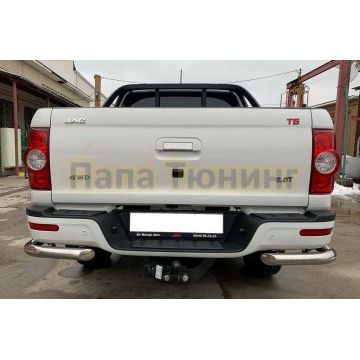 Защита заднего бампера уголки Папа Тюнинг d60 для JAC T6