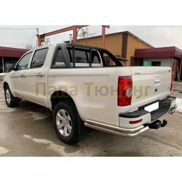 Защита заднего бампера уголки двойные Папа Тюнинг d60/42 для JAC T6