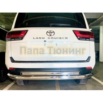 Защита заднего бампера двойная d76/60 Папа Тюнинг Toyota Land Cruiser 300 2021-