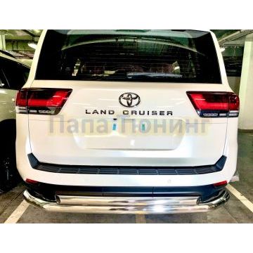 Защита заднего бампера двойная d76/60 Папа Тюнинг Toyota Land Cruiser 300 2021-