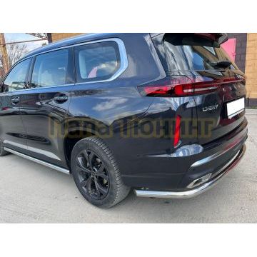 Защита заднего бампера угловая большая d60 Папа Тюнинг для CheryExeed VX 2022-