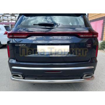 Защита заднего бампера угловая большая d60 Папа Тюнинг для CheryExeed VX 2022-