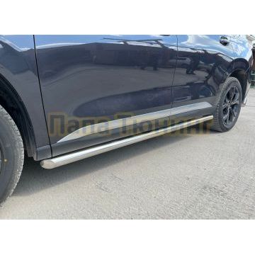 Защита штатного порога труба d60 Папа Тюнинг для CheryExeed VX 2022-