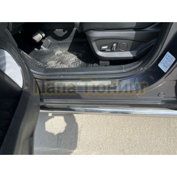 Защита штатного порога труба d60 Папа Тюнинг для CheryExeed VX 2022-