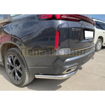 Защита заднего бампера угловая d60 Папа Тюнинг для CheryExeed VX 2022-