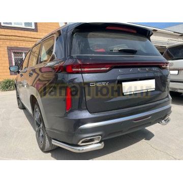 Защита заднего бампера угловая d60 Папа Тюнинг для CheryExeed VX 2022-
