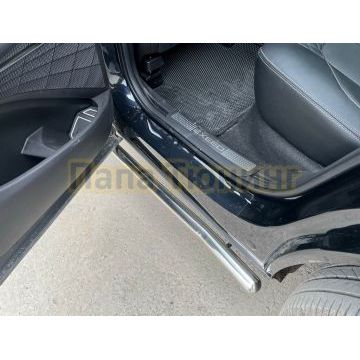 Защита штатного порога труба d60 Папа Тюнингдля Exeed TXL 2021-