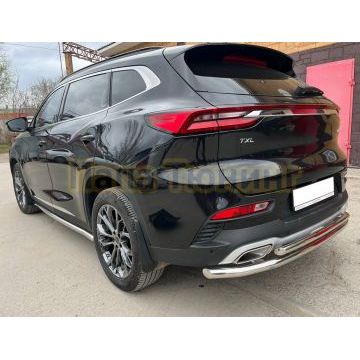 Защита штатного порога труба d60 Папа Тюнингдля Exeed TXL 2021-