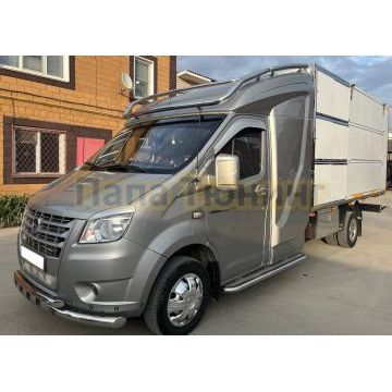 Защита переднего бампера с перемычками Папа Тюнинг d76/60 для ГАЗель Next 2014-