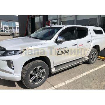 Защита штатного порога d42 Папа Тюнинг для Mitsubishi l200 2019-