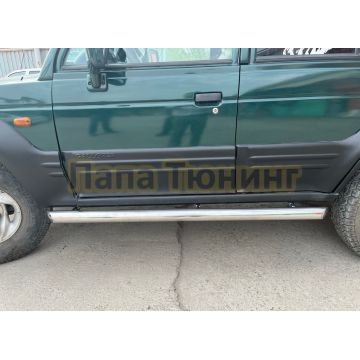 Защита порога труба d76 Папа Тюнинг для Hyundai Galloper 1995-2003