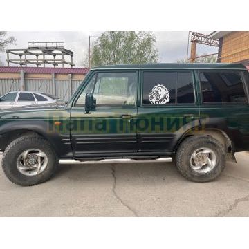 Пороги труба с проступью d76 Папа Тюнинг для Hyundai Galloper 1995-2003
