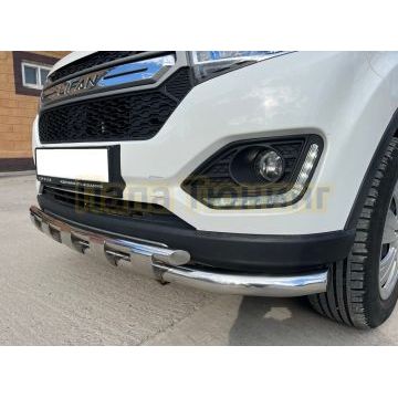 Защита переднего бампера двойная с перемычками d60/42 Папа Тюнинг для Lifan Myway 2017-