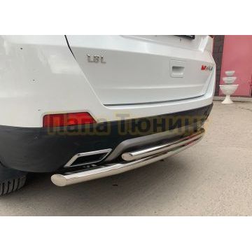 Защита заднего бампера двойная d60/42 Папа Тюнинг для Lifan Myway 2017-