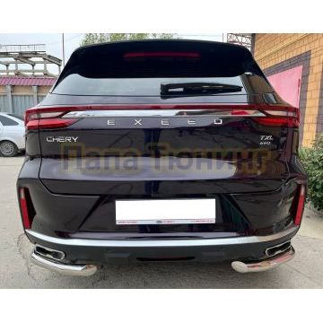 Защита заднего бампера угловая d60 Папа Тюнинг для Exeed TXL 2021-