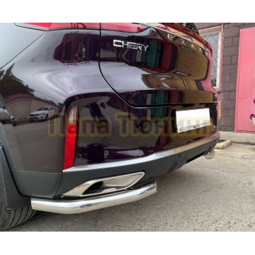 Защита заднего бампера угловая d60 Папа Тюнинг для Exeed TXL 2021-