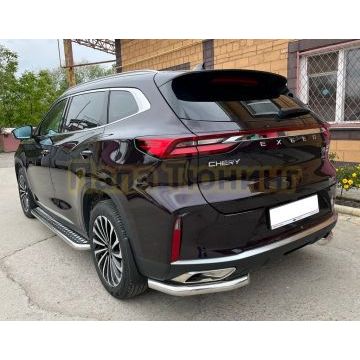 Защита заднего бампера угловая d60 Папа Тюнинг для Exeed TXL 2021-