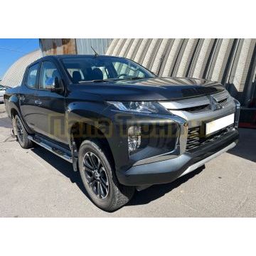 Пороги труба с проступью с алюминиевым уголком d76 Папа Тюнинг для Mitsubishi L200 2019-