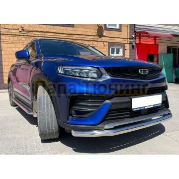 Защита переднего бампера d60 Папа Тюнинг для Geely Tugella 2021-