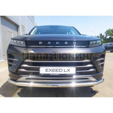 Защита переднего бампера d60 Папа Тюнинг для CheryExeed LX 2022-