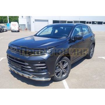 Защита переднего бампера двойная с перемычками d60/42 Папа Тюнинг для CheryExeed LX 2022-