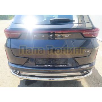 Защита заднего бампера d60 Папа Тюнинг для CheryExeed LX 2022-