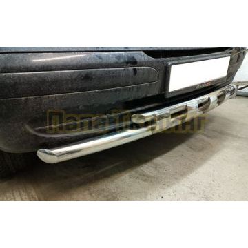 Защита переднего бампера двойная с перемычками d60 Папа Тюнинг для Mercedes-Benz Vito 2005-2014