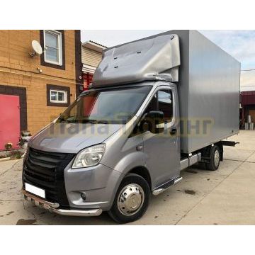 Защита переднего бампера с перемычками (бампер «Lexus») d76/60 Папа Тюнинг для ГАЗ ГАЗель Next 2014-