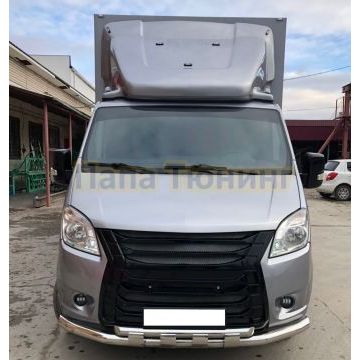 Защита переднего бампера с перемычками (бампер «Lexus») d76/60 Папа Тюнинг для ГАЗ ГАЗель Next 2014-