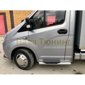 Пороги труба с проступью d76 Папа Тюнинг для ГАЗ ГАЗель Next 2014-