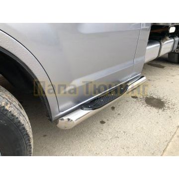 Пороги труба с проступью d76 Папа Тюнинг для ГАЗ ГАЗель Next 2014-