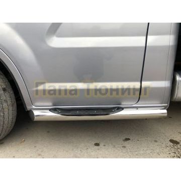 Пороги труба с проступью d76 Папа Тюнинг для ГАЗ ГАЗель Next 2014-