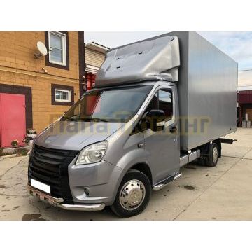 Пороги труба с проступью d76 Папа Тюнинг для ГАЗ ГАЗель Next 2014-