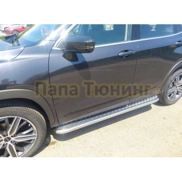 Пороги с накладным листом d53 Папа Тюнинг для CheryExeed LX 2022-