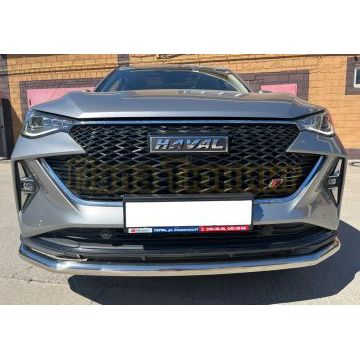 Защита переднего бампера с подгибами Папа Тюнинг d60 для Haval F7 2022-