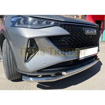 Защита переднего бампера с подгибами Папа Тюнинг d60/42 для Haval F7 2022-