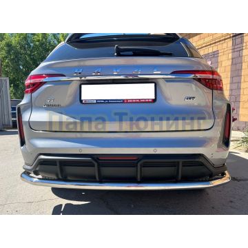 Защита заднего бампера угловая большая Папа Тюнинг d60 для Haval F7 2022-