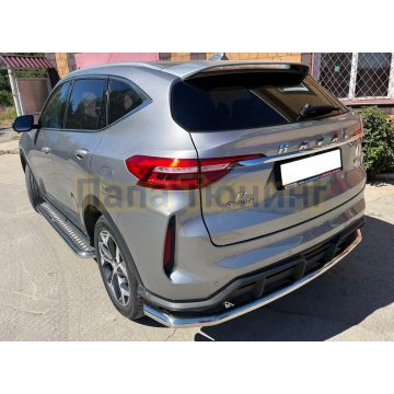 Защита заднего бампера угловая большая Папа Тюнинг d60 для Haval F7 2022-