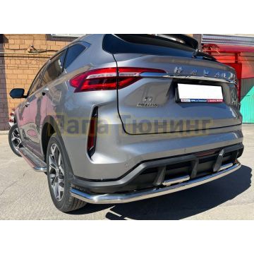 Защита заднего бампера угловая большая Папа Тюнинг d60/42 для Haval F7 2022-