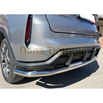 Защита заднего бампера угловая большая двойная Папа Тюнинг d60/42 для Haval F7 2022-