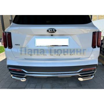 Защита заднего бампера угловая d60 для Kia Sorento 2020-