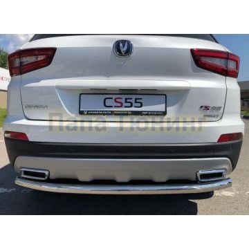 Защита заднего бампера Папа Тюнинг d60 для Changan CS55 2018-