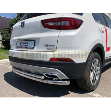 Защита заднего бампера двойная Папа Тюнинг d60/42 для Changan CS55 2018-