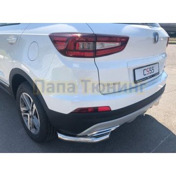 Защита заднего бампера угловая Папа Тюнинг d60 для Changan CS55 2018-