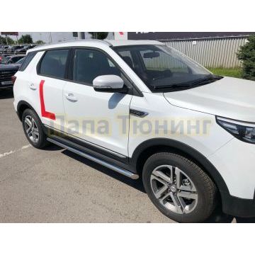 Защита штатного порога труба Папа Тюнинг d60 для Changan CS55 2018-