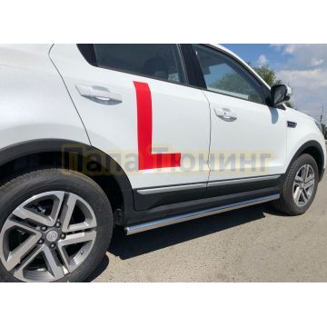 Защита штатного порога труба Папа Тюнинг d60 для Changan CS55 2018-